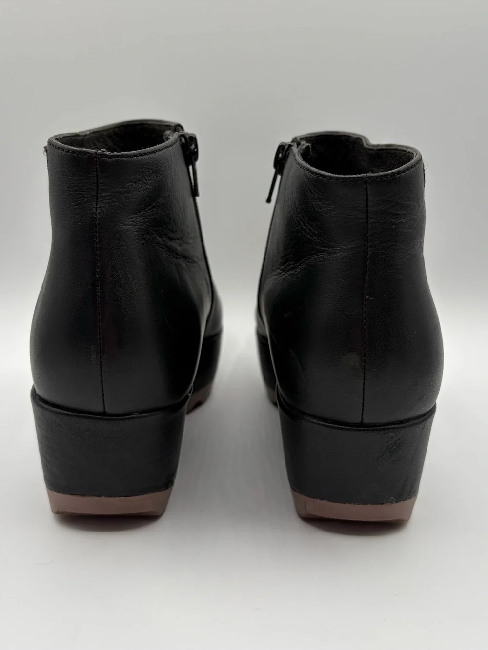 Camper Laika Platform Bootie Black Leather Size 9 EU 39 Ankle Side Zip